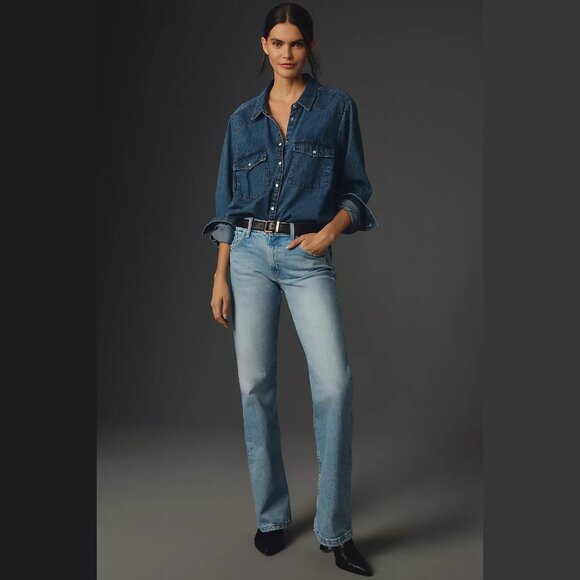 NEW MOTHER Sizes 32, 34 The Smarty Pants Straight-Leg Jeans - Don't Be A Square - Picture 2 of 5